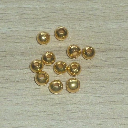 40 perles en métal doré rondes 2,5mm