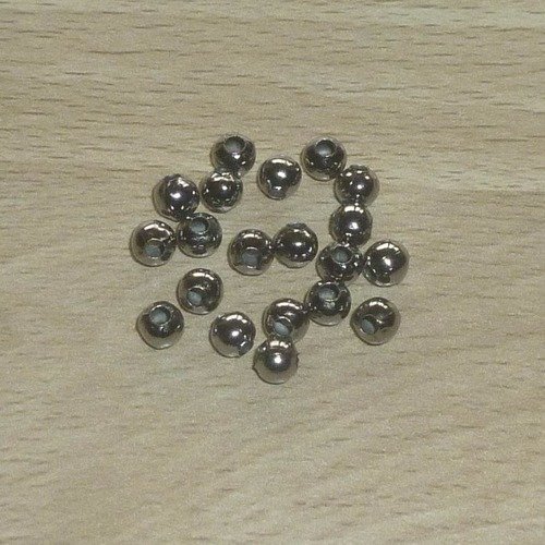 20 perles métal noire 4mm