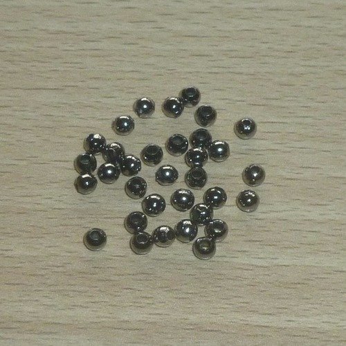 20 perles métal noire 3mm