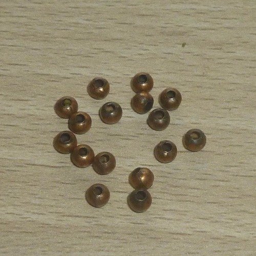 20 perles métal cuivre 3mm