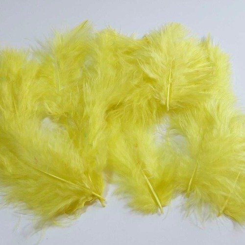 10 plumes naturelles jaune de 75 à 105mm
