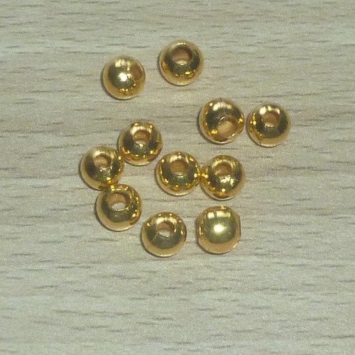 20 perles dorées métal 2,5mm
