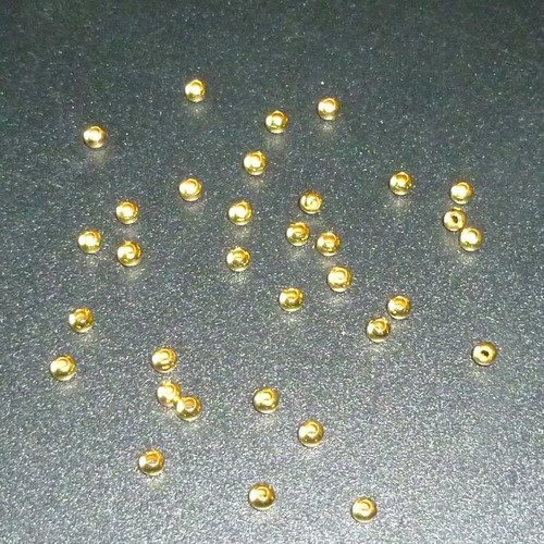 100 perles métal doré 2mm