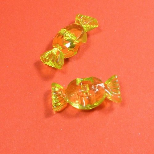 4 perles bonbon jaune 30x13mm