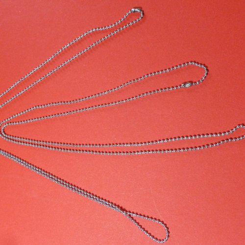 2 colliers chaîne à billes 60cm