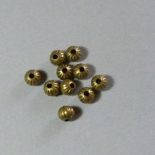 10 perles métal ondulé 8mm
