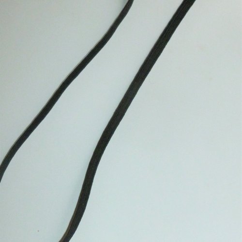 10m élastique noir plat 6mm