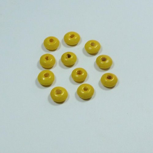 20 perles palets jaunes 6mm