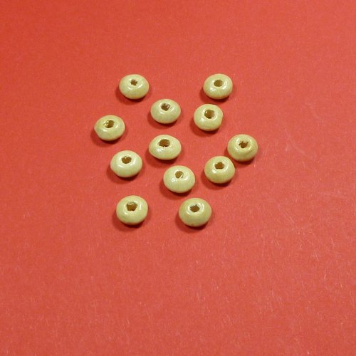20 perles palets ivoire 6mm