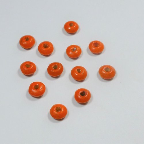 20 perles palets orange 6mm