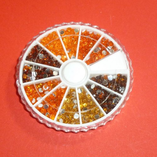 1260 strass demi-rond 6 couleurs 3mm