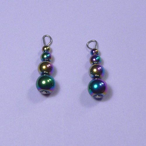 2 pendants d'oreilles perle