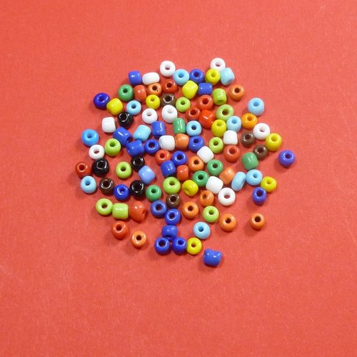 100 perles rondes en verre 4mm