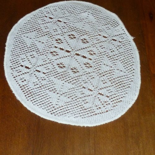 Napperon blanc coton polyester 32,5cm
