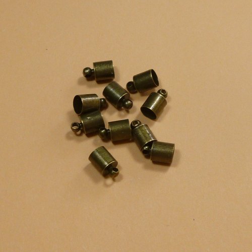 10 embouts ronds bronze 10mm