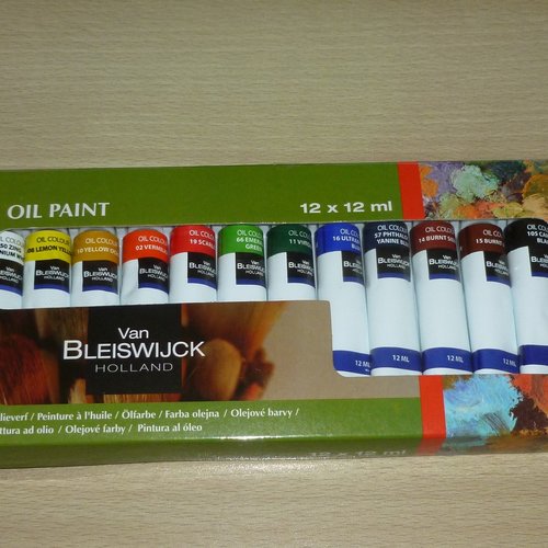 12 tubes de peinture à l'huile