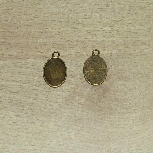 2 supports cabochons ovales 18mm