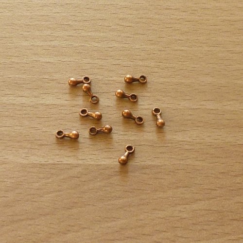10 minis pendentifs - rallonges de chaîne cuivre 7x2,5mm