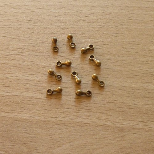 10 minis pendentifs - rallonges de chaîne bronze 7x2,5mm