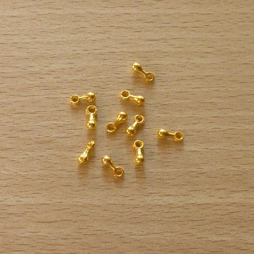 10 mini pendentifs - rallonges de chaîne doré 7x2,5mm