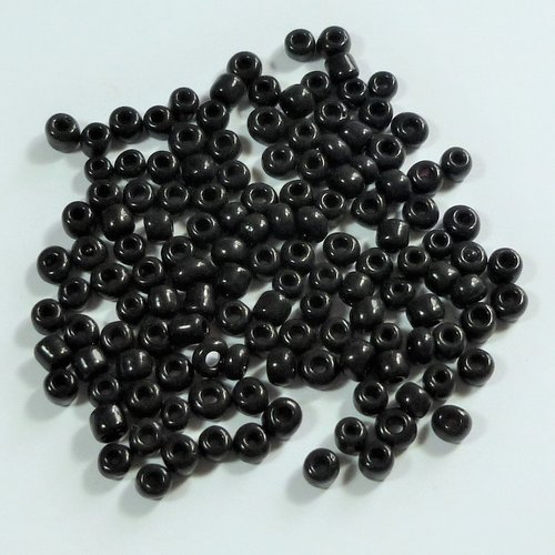 500 (40grs) perles de rocaille ronde noire 4mm