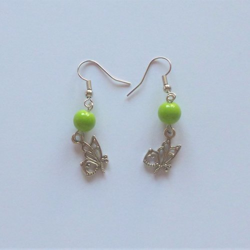 2 pendants boucles d'oreilles vert clair 45mm