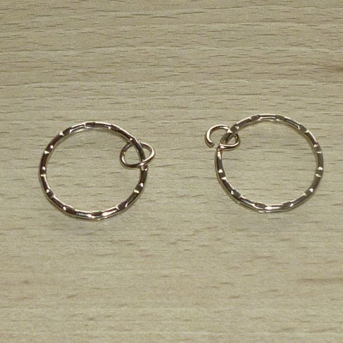6 anneaux en métal argenté 25mm