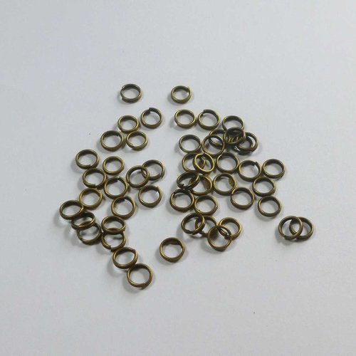 100 anneaux de jonction doubles bronze 6mm