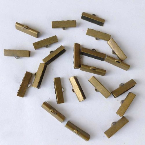 10 fermoirs ruban bronze 15mm