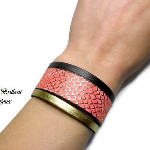 Bracelet cuir femme fait main Clearance