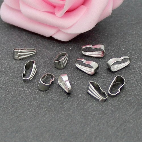 30 bélières pinces en acier inoxydable 304, 9 mm x 4 mm ac65