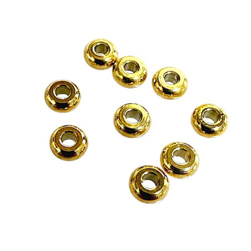 10 perles intercalaires, séparateurs, rondelles, en acier inoxydable 304, plaqué or 18k, placage ionique, 4x2 mm, pmd52