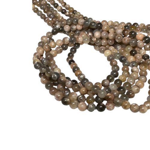 10 perles rondes de pierre de soleil naturelle de 4 mm, pg480