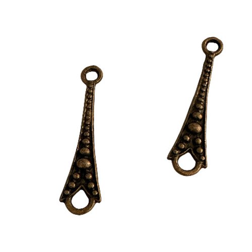 10 connecteurs barre de lien en métal bronze de 26x7 mm br766