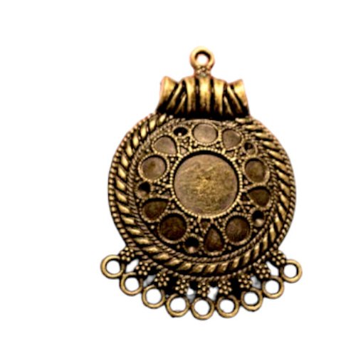 Un grand pendentif connecteur en métal coloris bronze br784