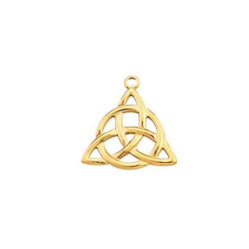 Pendentif celtique, nœud de la trinité, acier inoxydable 304, plaqué or 18k, placage ionique, ac182