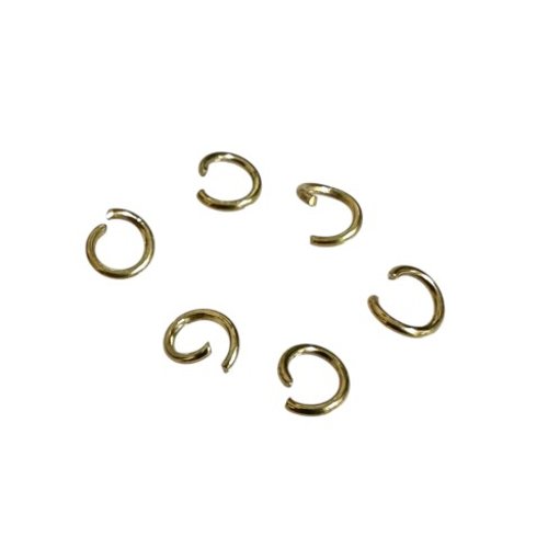 5 x 0.8 mm : 40 anneaux de jonction en acier inoxydable doré, placage ionique, ap130