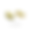 2 supports de boucles d'oreilles puces forme ovale en acier inoxydable doré, boa129