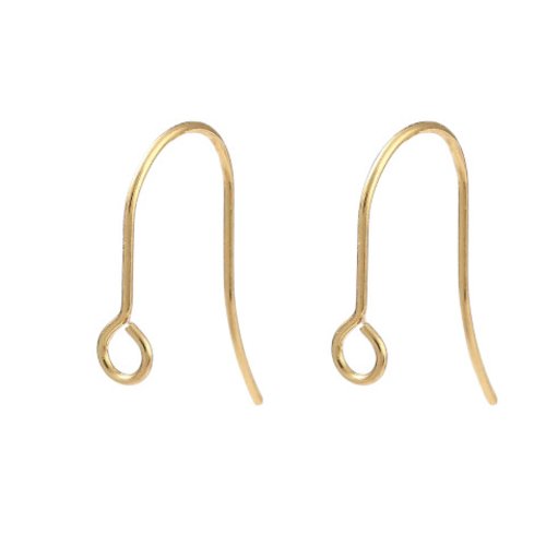 20 crochets, boucles d'oreilles, acier inoxydable 316, plaqué or 18k, de 18 mm x 15 mm boa208