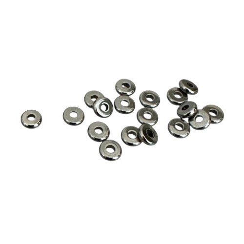 50 perles intercalaires, rondelles, séparateurs, heishi, en acier inoxydable de 4 mm ac199