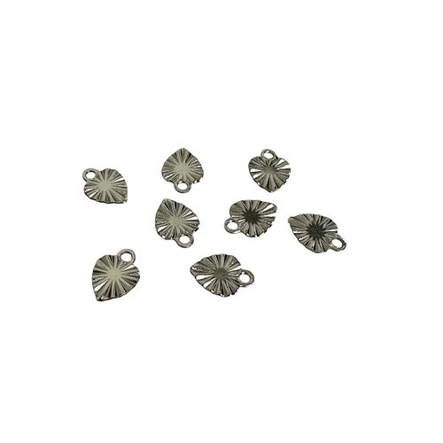 20 breloques cœur en acier inoxydable 304, 8 x 6 mm, ac939