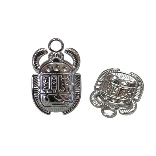 Deux pendentifs scarabée en acier inoxydable 304, 20.5 x 13 mm, ac57