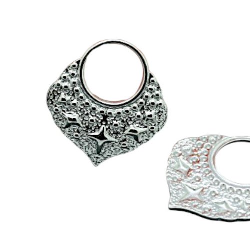 Pendentif style bohème, étoile au centre en acier inoxydable, 26.5 x 24.5 mm