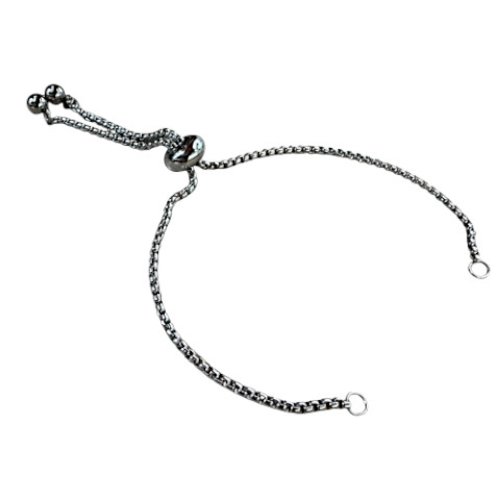Un bracelet en acier inoxydable 304, réglable, avec breloques boules aux extrémités, ac950