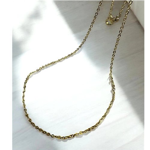 Deux colliers chaîne acier inoxydable 304 plaqué or 18k, placage ionique, 45 cm, ac895