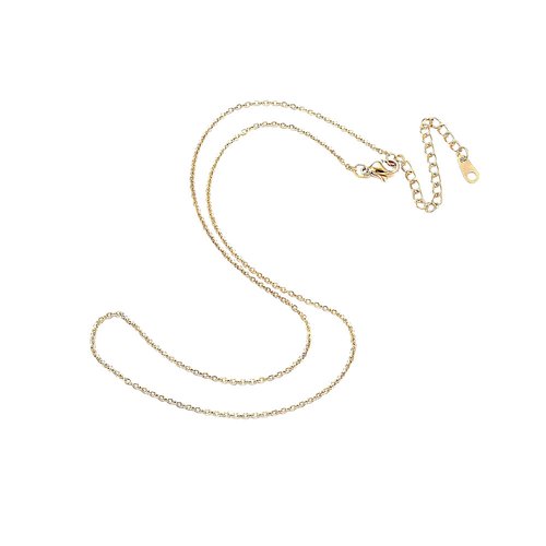 Collier en acier inoxydable doré, placage sous vide, 44 cm, ac319