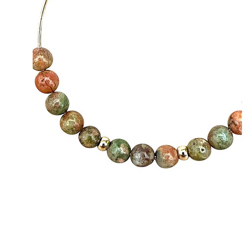 30 perles rondes de pierre d'unakite, 4 mm, pg03