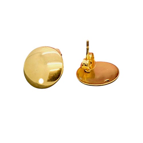 Deux paires de puces de boucles d'oreilles en acier inoxydable or, boa48