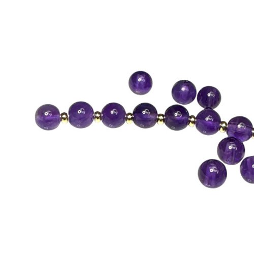 10 perles rondes de pierre d'améthyste de 4 mm, grade aaa, pg60