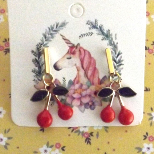 Boucles d'oreilles "cerises"
